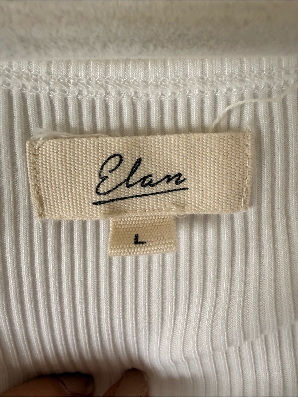 Elan White Ribbed Tank with Ruffle Cap Sleeves - Picture 5 of 6